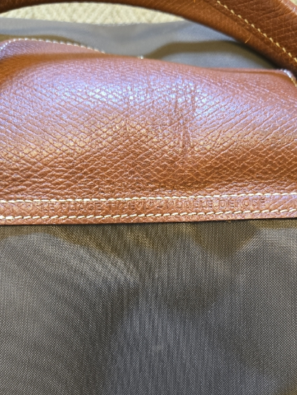 LONGCHAMP Le Pliage L Model Depose Nylon Tote Bag with Leather Trim - Picture 3 of 14